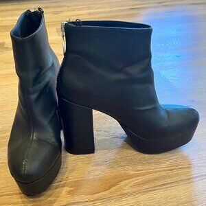 Divided Platform Ankle Boots